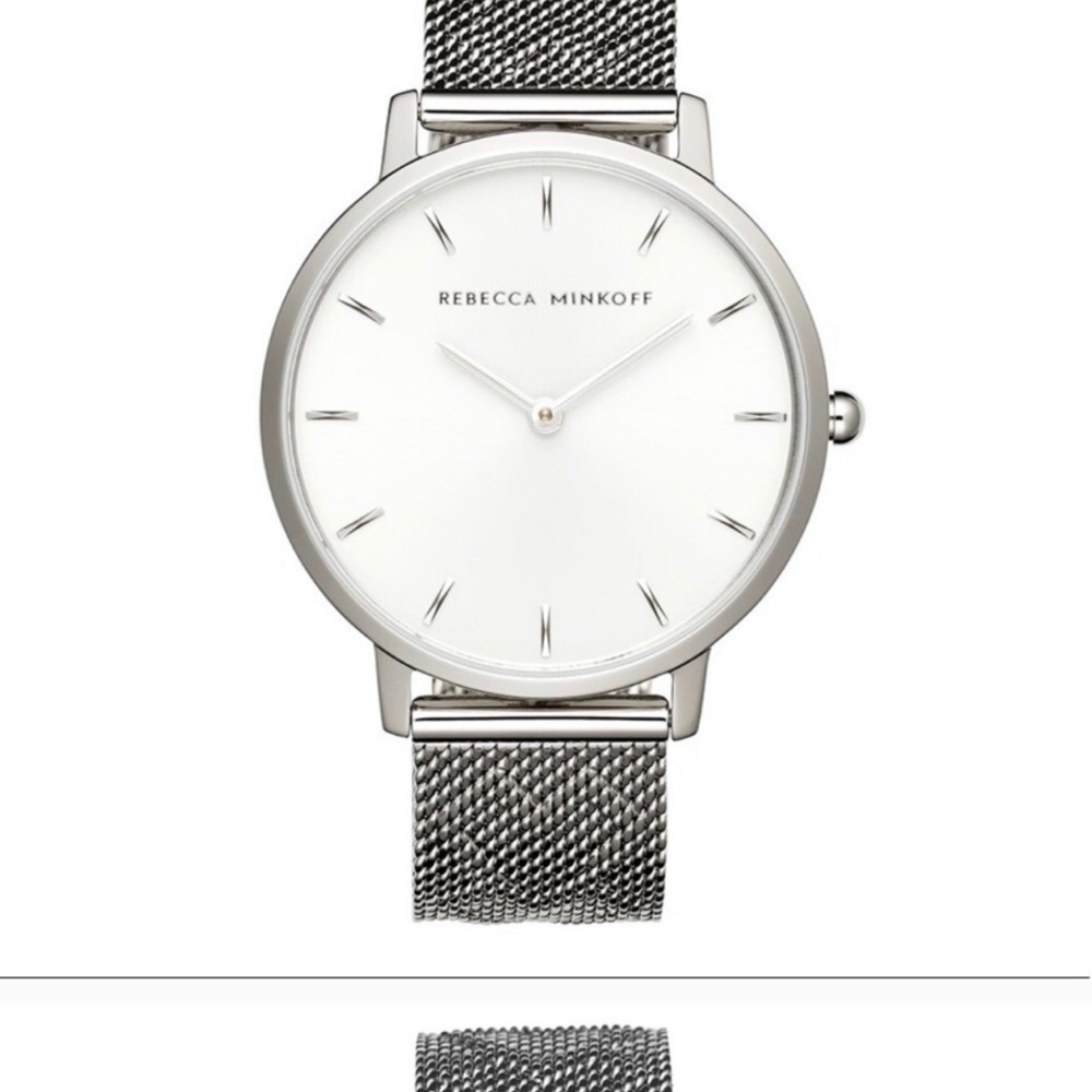 Rebecca Minkoff Silver Mesh Strap Watch